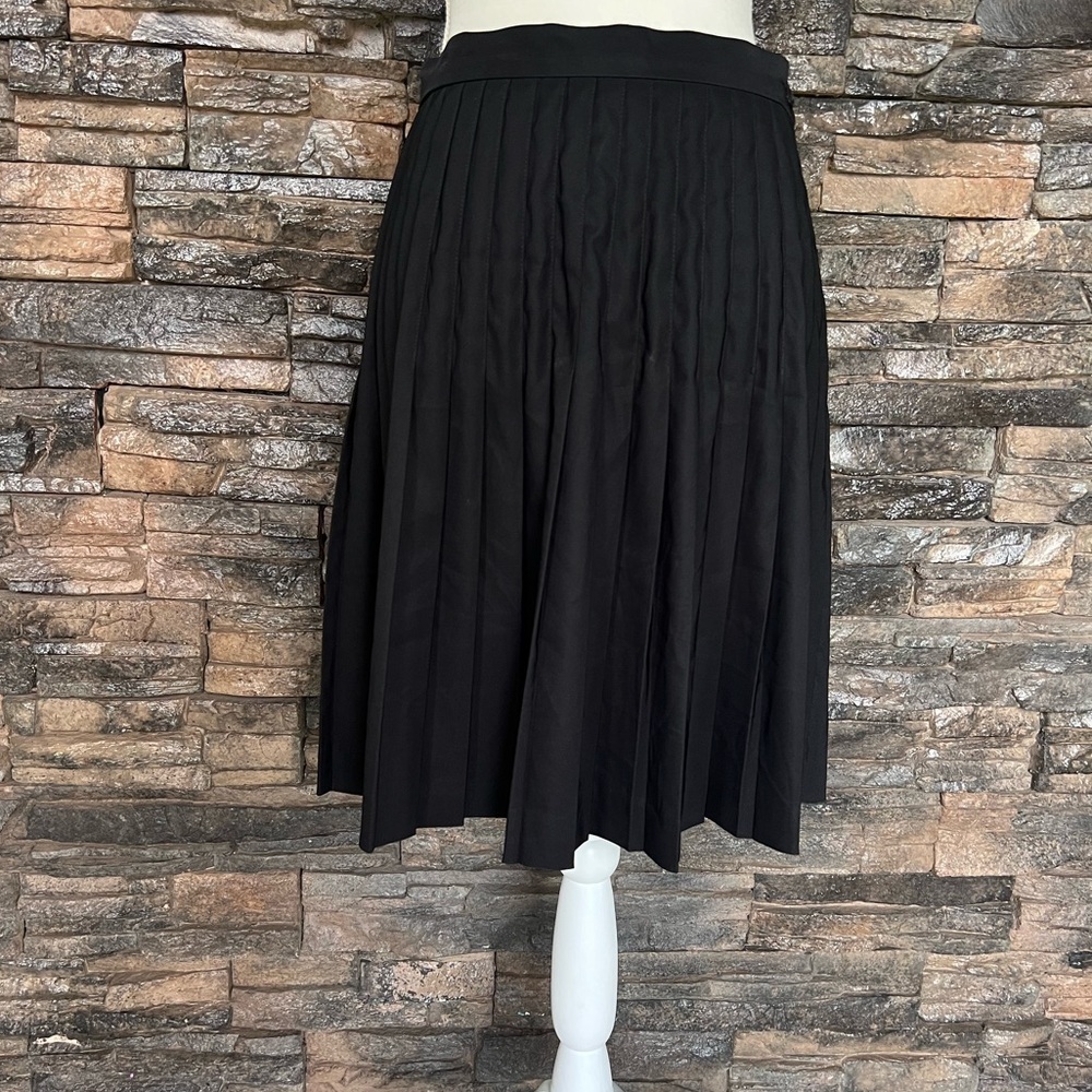 Tion Design Black Pleated Midi Skirt for Cocktail